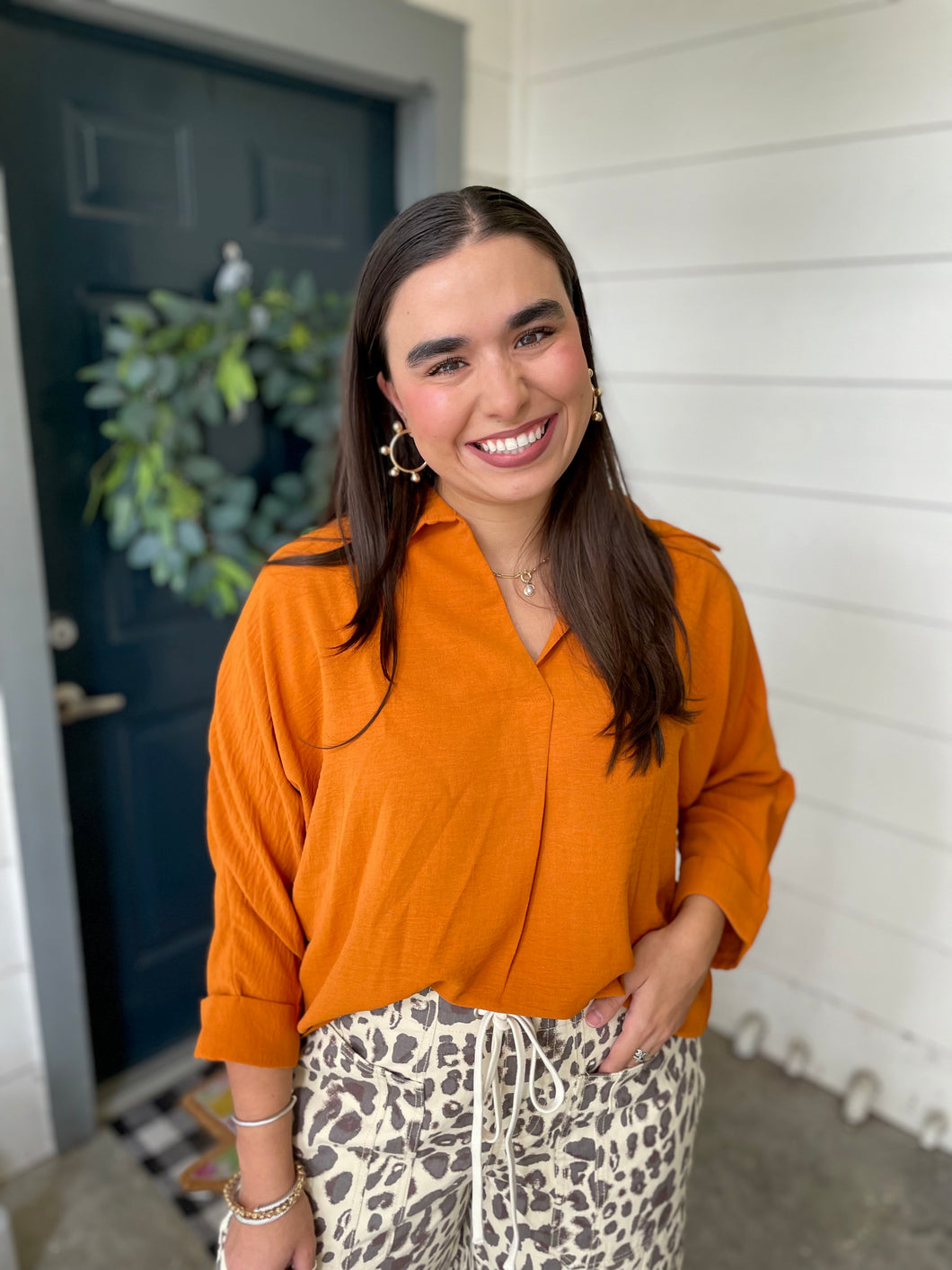 Easy to Wear Top— Rust