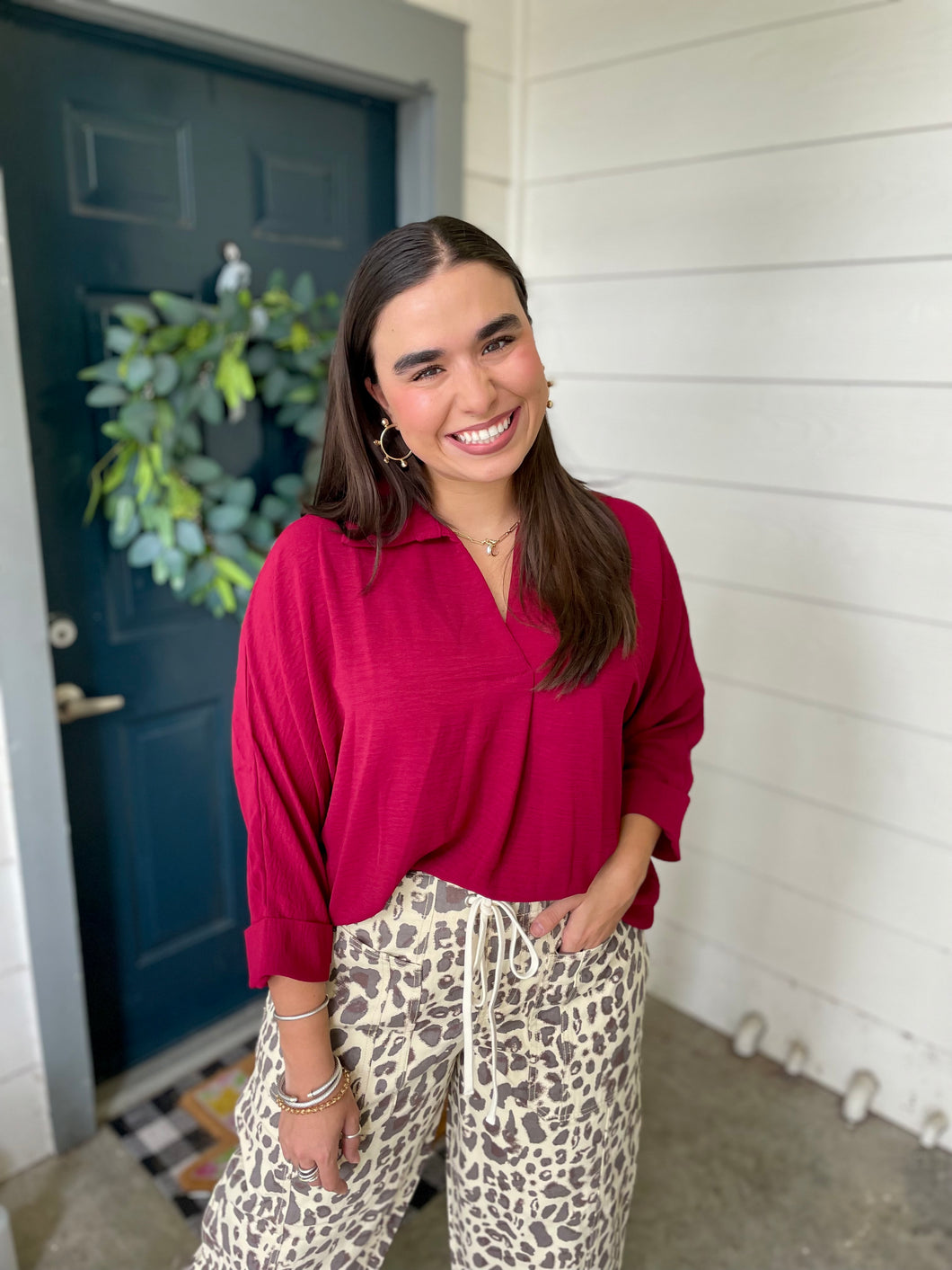 Easy to Wear Top— Maroon