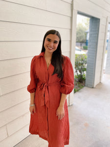 Radiant in Rust Dress Midi