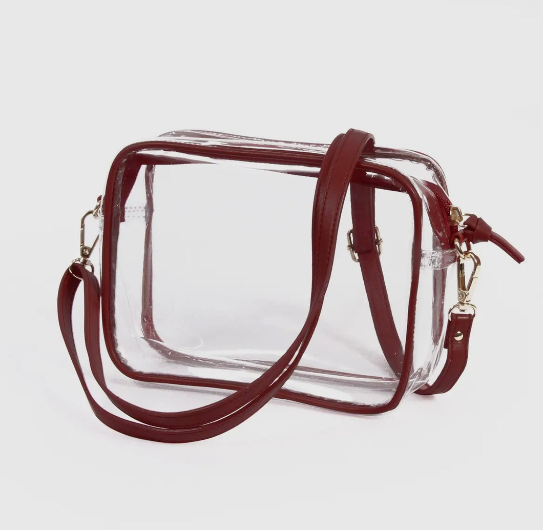 Maroon Clear Bag
