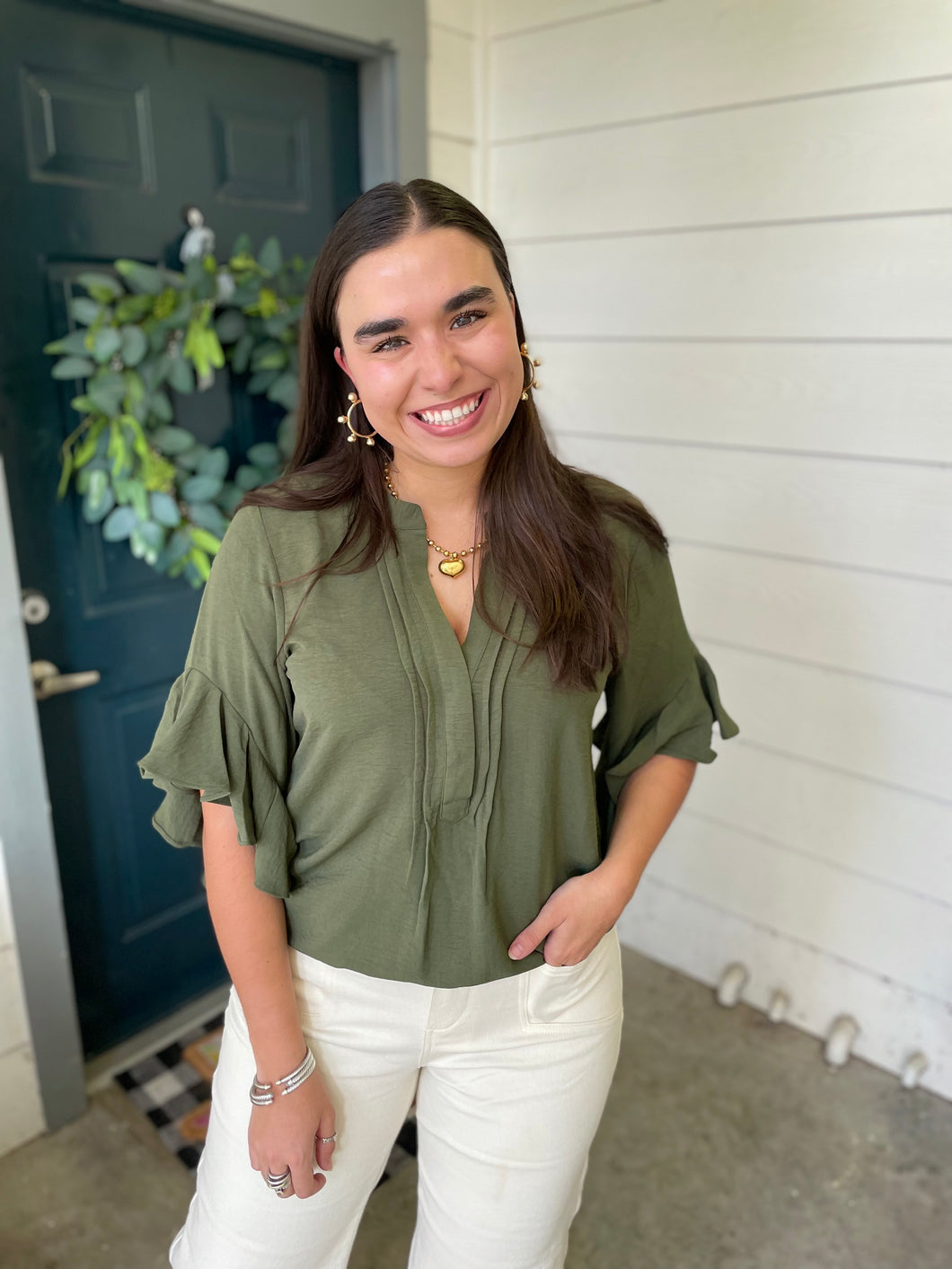 Easy to Wear Top- Olive