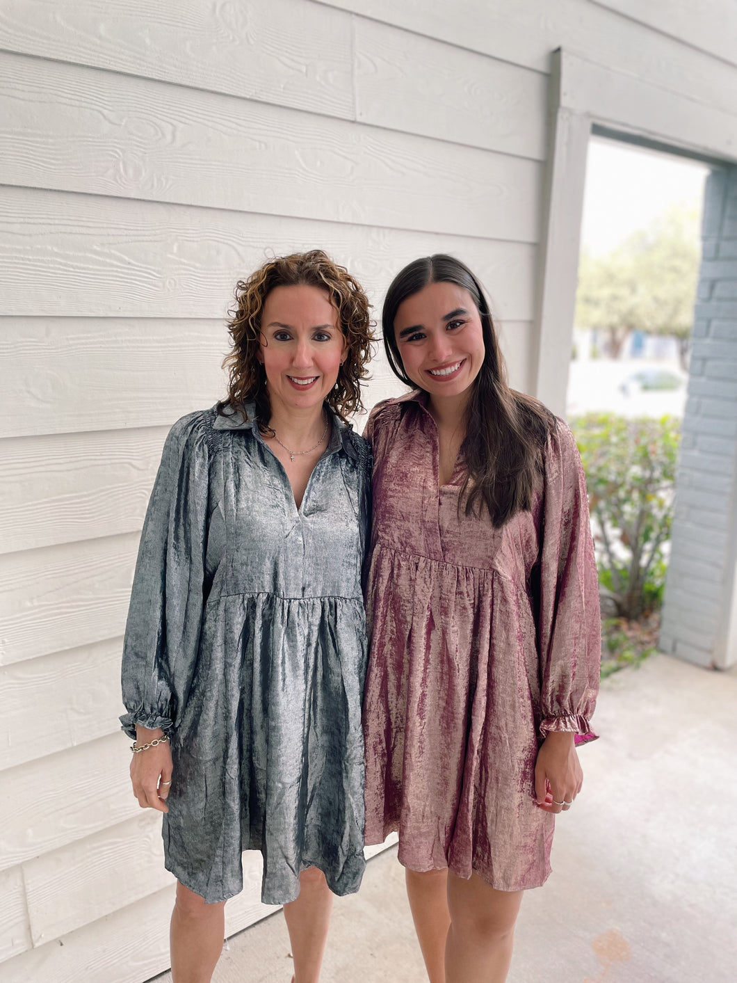 Silver Metallic Dress (left)