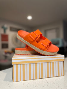 Orange Platform Sandals