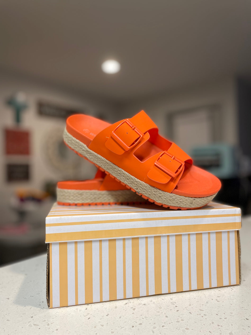 Orange Platform Sandals