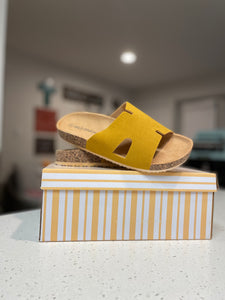 Yellow Suede Sandals