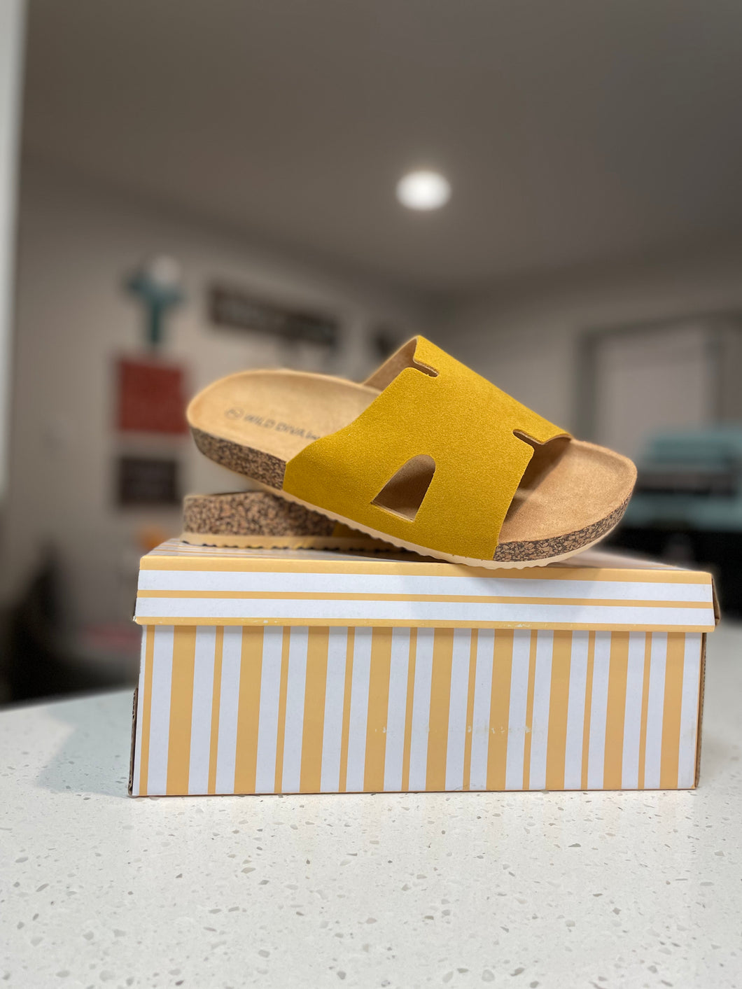 Yellow Suede Sandals