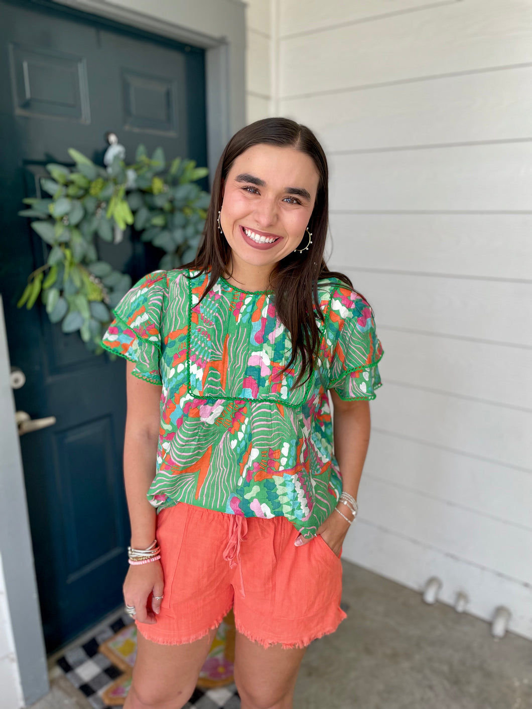 Linen Shorts: Coral
