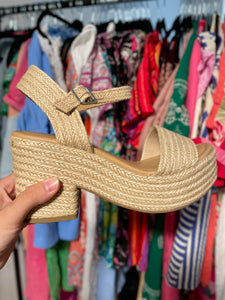 Raffia Chunky Heel