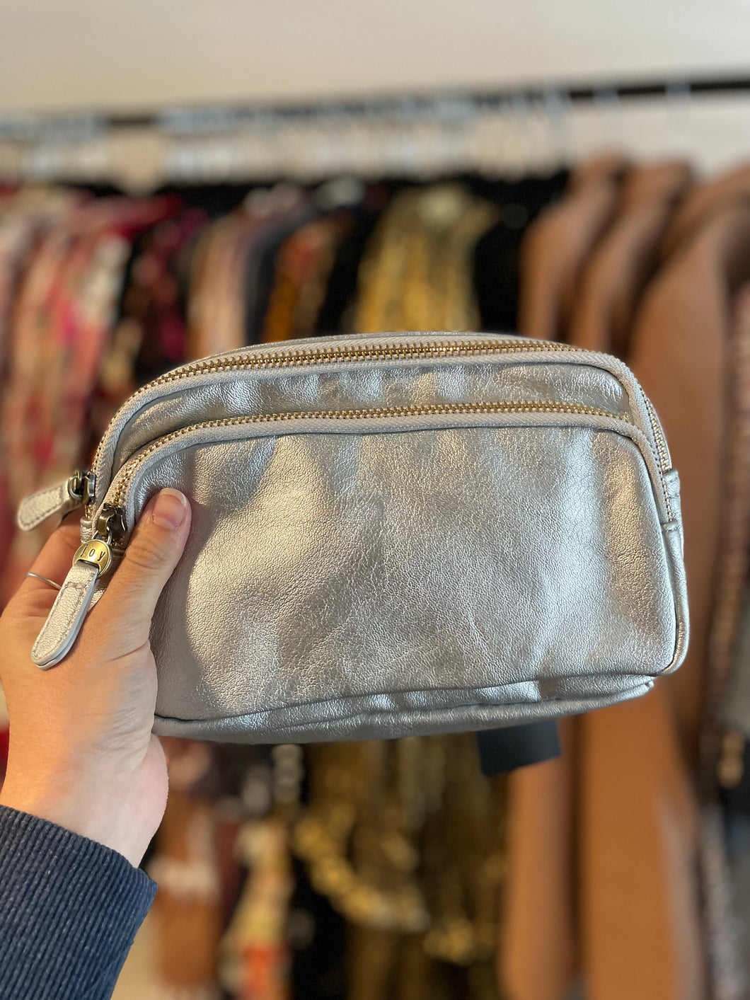 Silver Belt Bag