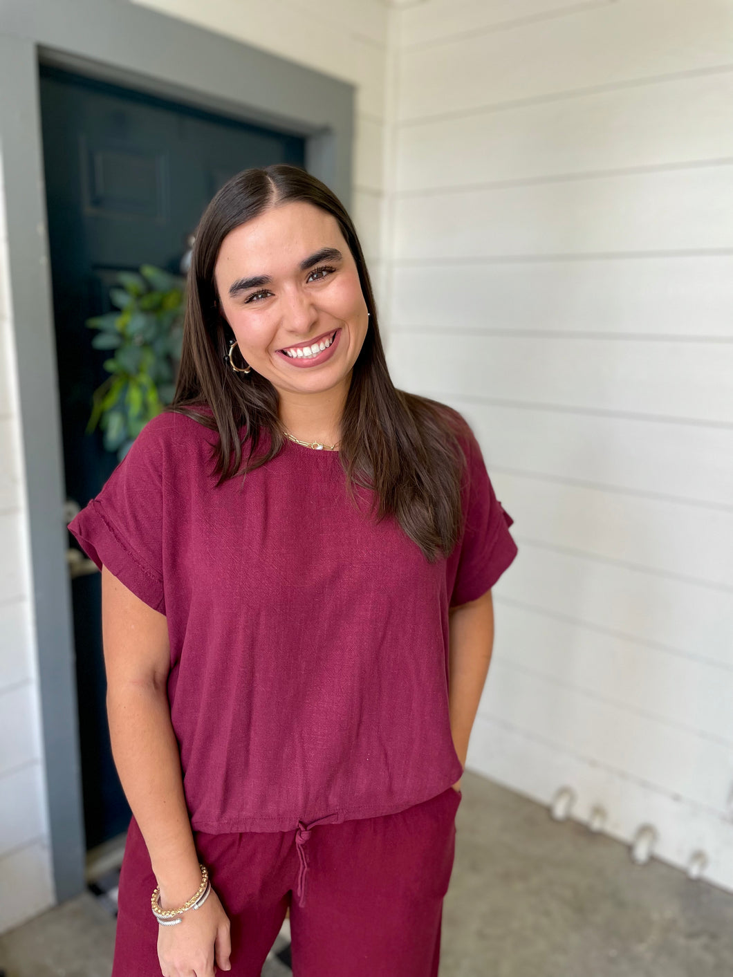 Merry in Maroon Top